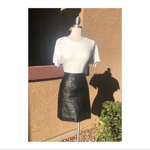 Bermans Leather Mini Skirt